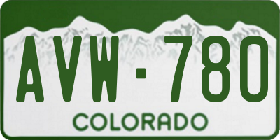 CO license plate AVW780