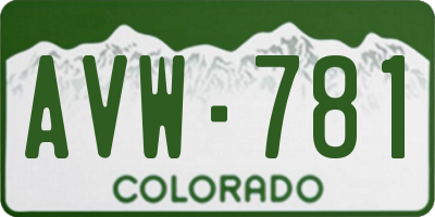 CO license plate AVW781