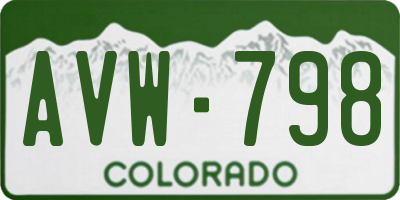 CO license plate AVW798