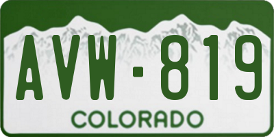 CO license plate AVW819