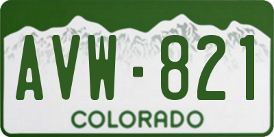 CO license plate AVW821
