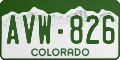 CO license plate AVW826