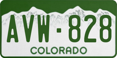 CO license plate AVW828