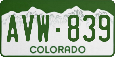 CO license plate AVW839