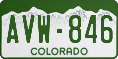 CO license plate AVW846