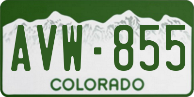 CO license plate AVW855