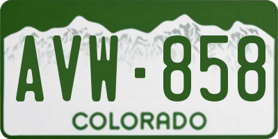 CO license plate AVW858