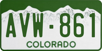 CO license plate AVW861