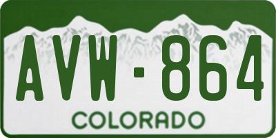 CO license plate AVW864