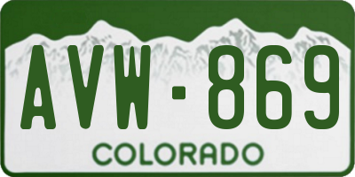 CO license plate AVW869