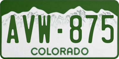 CO license plate AVW875