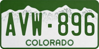 CO license plate AVW896