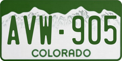 CO license plate AVW905