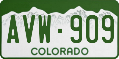 CO license plate AVW909