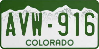 CO license plate AVW916