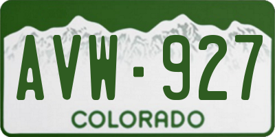 CO license plate AVW927