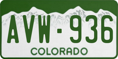 CO license plate AVW936