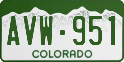 CO license plate AVW951