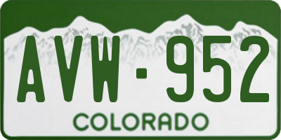 CO license plate AVW952