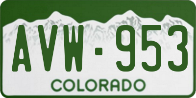CO license plate AVW953