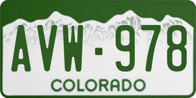 CO license plate AVW978
