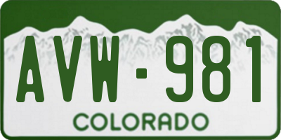 CO license plate AVW981