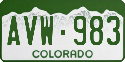 CO license plate AVW983
