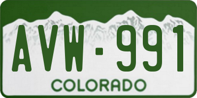 CO license plate AVW991