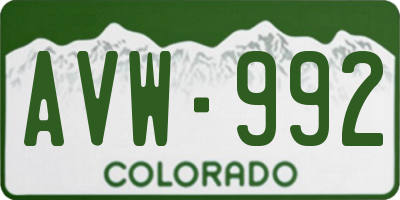 CO license plate AVW992