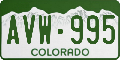 CO license plate AVW995