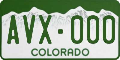 CO license plate AVX000