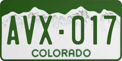 CO license plate AVX017