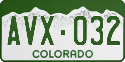 CO license plate AVX032