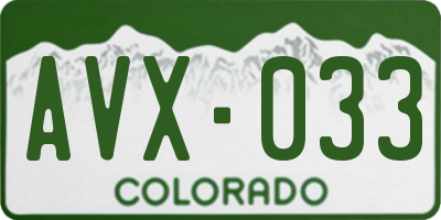 CO license plate AVX033
