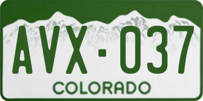 CO license plate AVX037