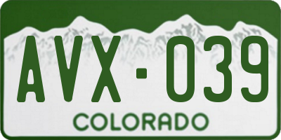 CO license plate AVX039