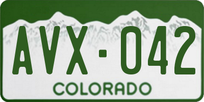 CO license plate AVX042