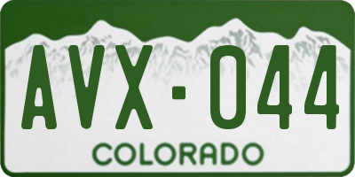 CO license plate AVX044