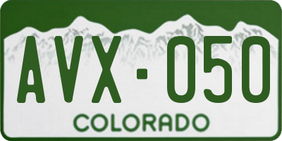 CO license plate AVX050