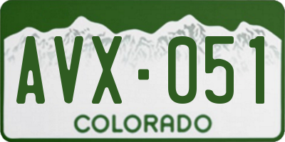 CO license plate AVX051