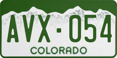 CO license plate AVX054