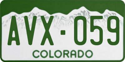 CO license plate AVX059