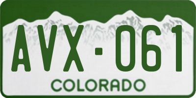 CO license plate AVX061