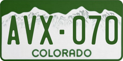 CO license plate AVX070