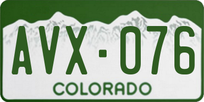 CO license plate AVX076
