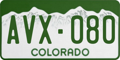 CO license plate AVX080