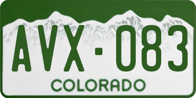 CO license plate AVX083