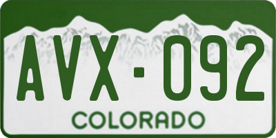 CO license plate AVX092