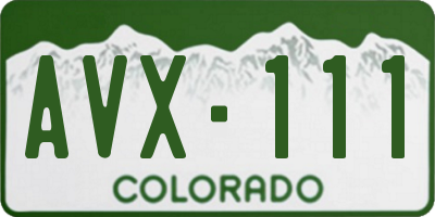 CO license plate AVX111