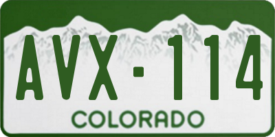 CO license plate AVX114
